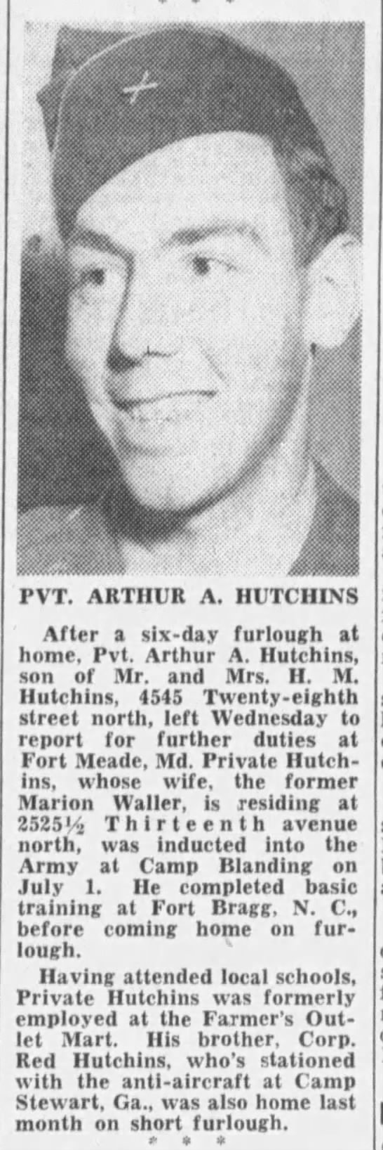 HUTCHINS ARTHUR A The American Overseas Memorial Day Association